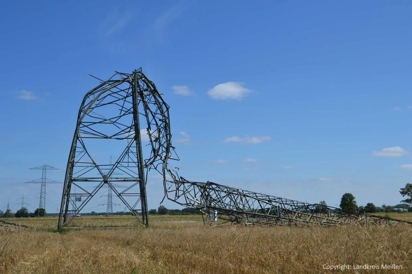 Sturmschaden Freileitung Landkreis Meißen