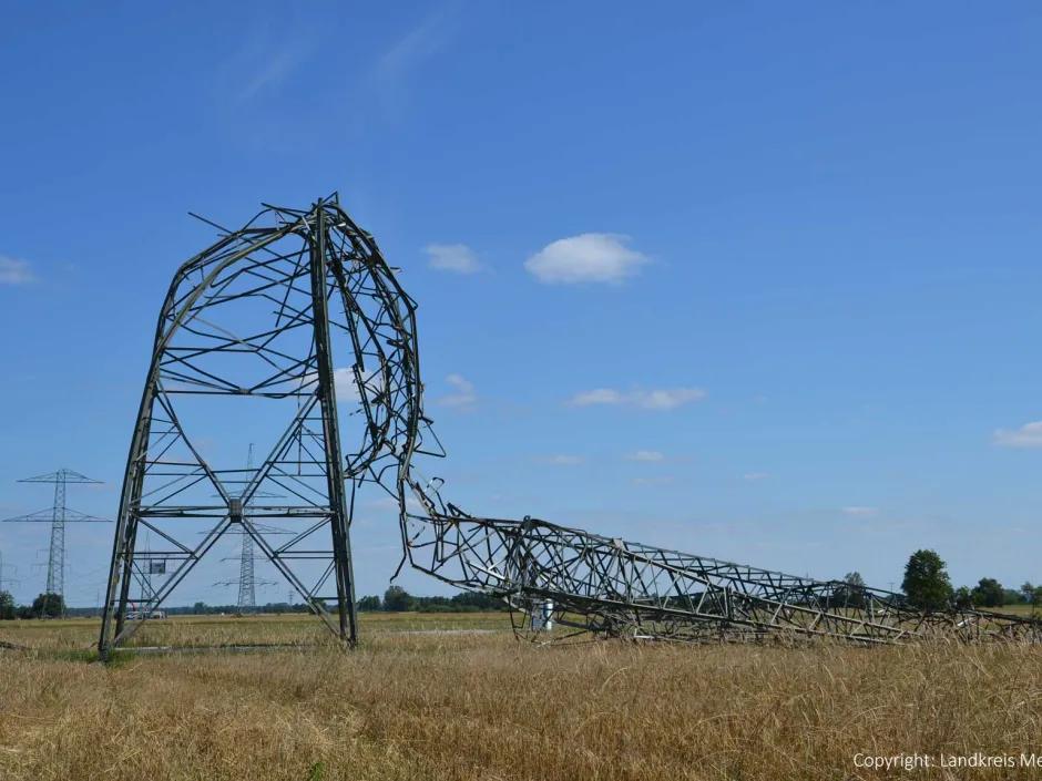 Sturmschaden Freileitung Landkreis Meißen