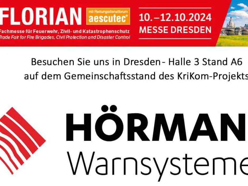 Wir stellen aus: FLORIAN, Dresden, 10.-12.10.2024, Messegelände, Halle 3 A6